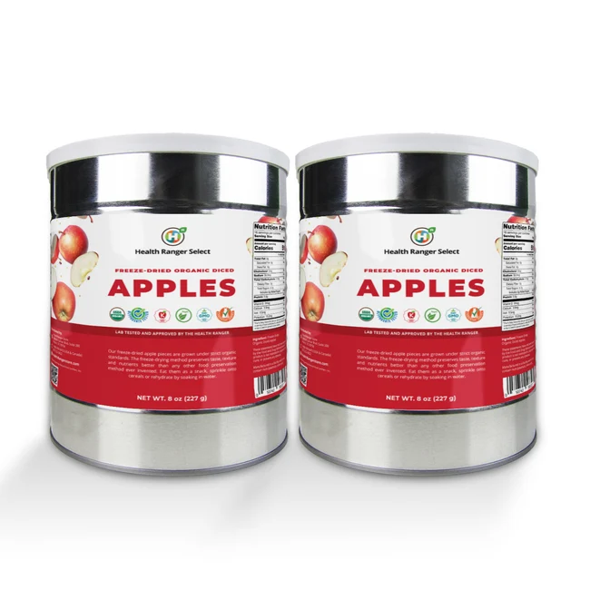 Freeze Dried Organic Apple 3/8 Diced (8oz, #10 can) (2-Pack) – Image 1
