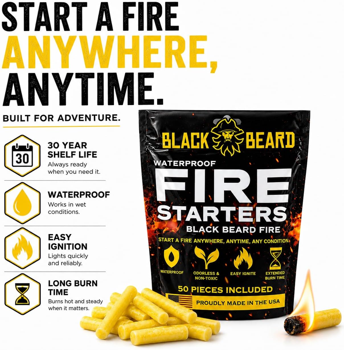 Black Beard Fire Plug Kit | Fire Starter Kit – Image 3