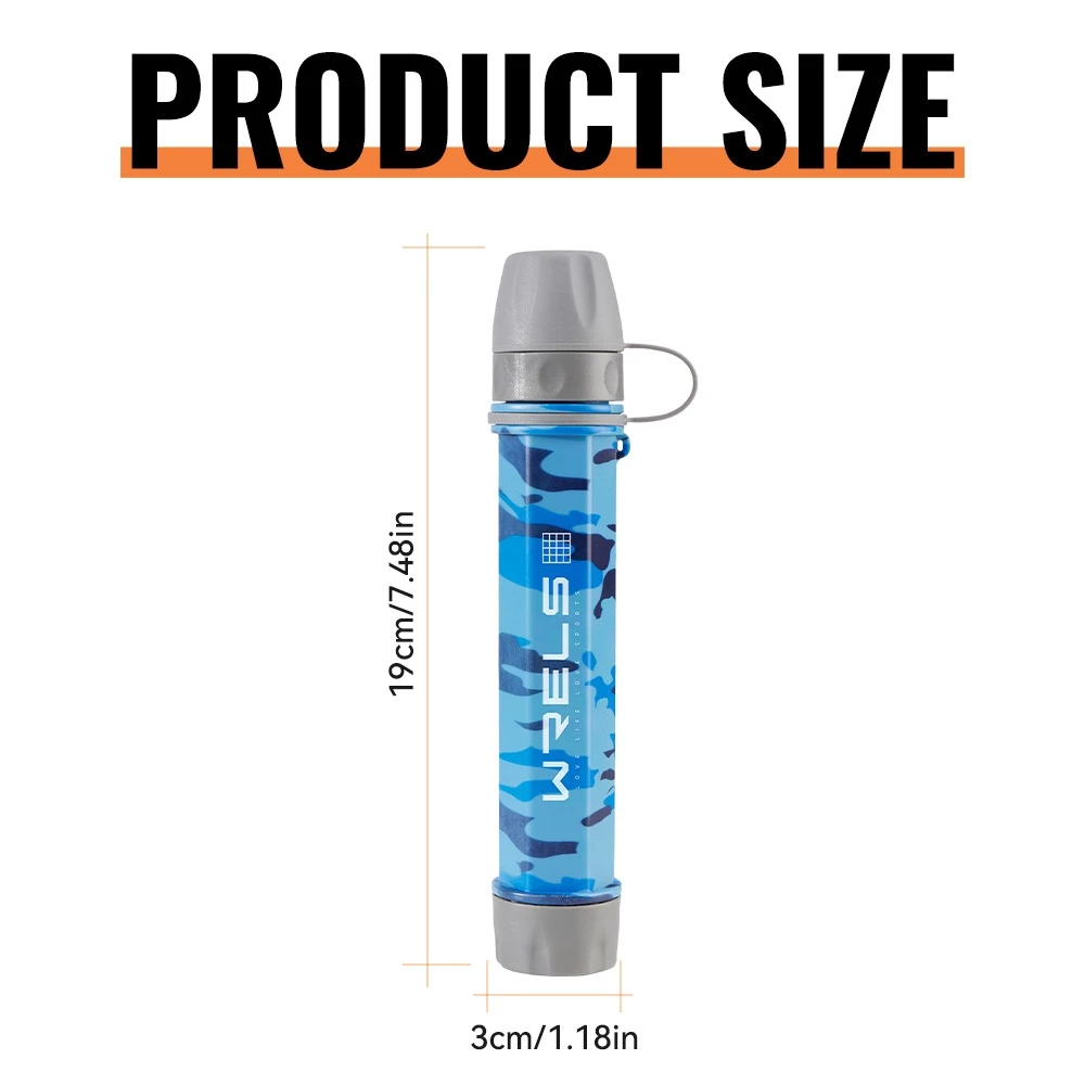 WRELS Outdoor Personal Water Filter Emergency Preparedness Portable Water Filtration Polygonal Camouflage Color WF04 – Image 8