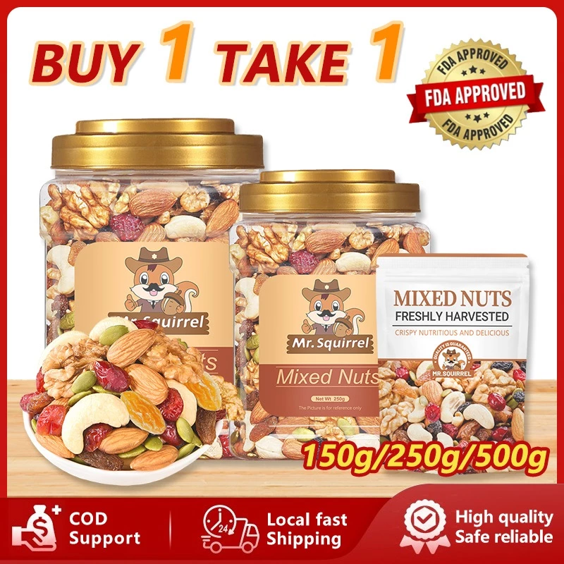【Buy 1 Take 1】Mr.Squirrel 7 In 1 Mixed Nuts And Fruits 150g/250g/500g Trail Mix Fruit And Nut Daily – Image 2