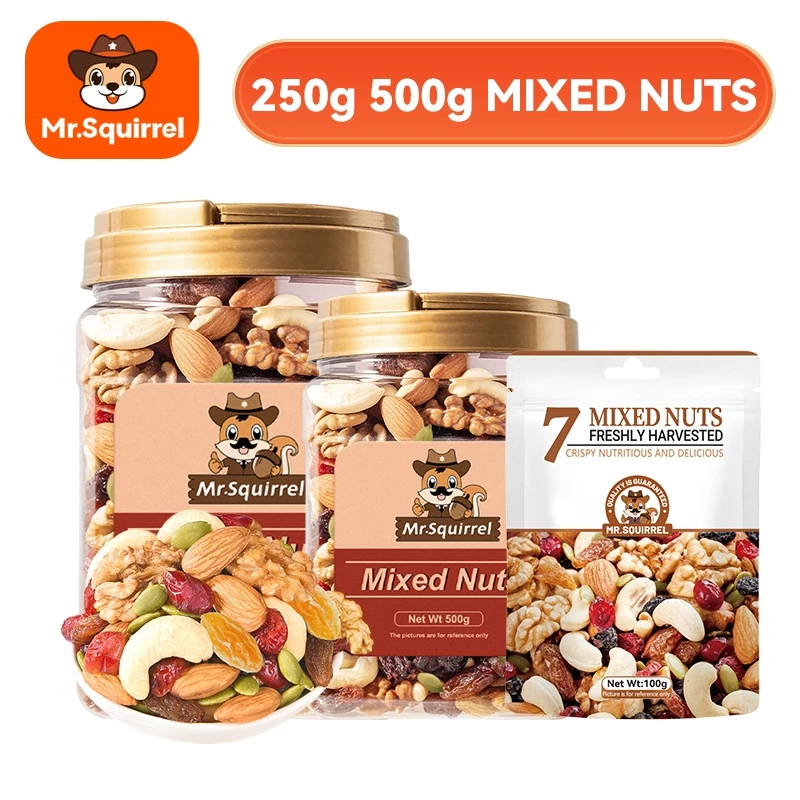 【Buy 1 Take 1】Mr.Squirrel 7 In 1 Mixed Nuts And Fruits 150g/250g/500g Trail Mix Fruit And Nut Daily – Image 1