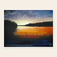 In the Stillness – Printable Lake Sunset Painting | Original Art from Red Lake, Ontario – Image 1