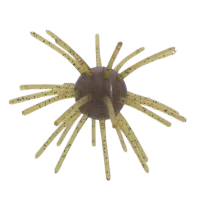 Sea Mine Urchin 2.5in - Green Pumpkin Blk Flake (3pk) – Firm Plastisol (Slow Sink), 28