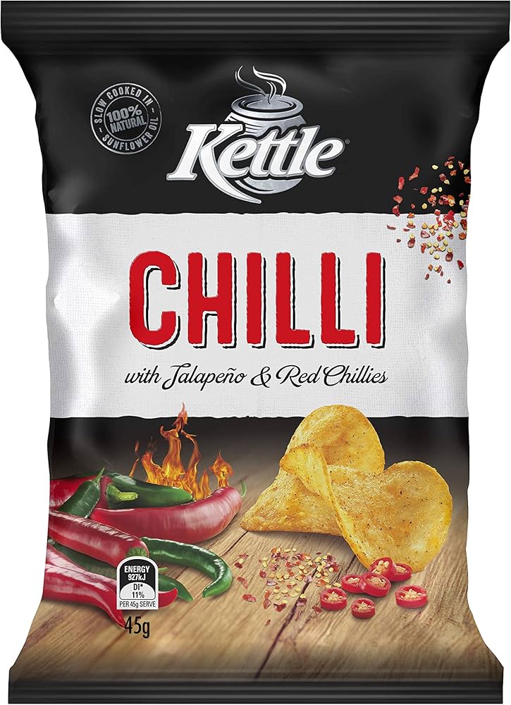 Kettle 45g – Chilli, Honey Soy Chicken, Sea Salt x 18 – Chilli