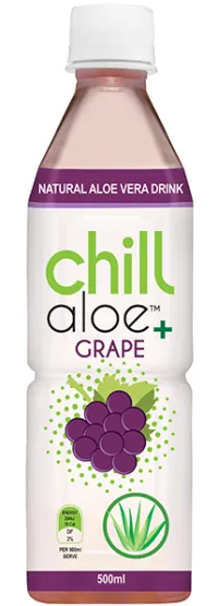 Chill Aloe – 500ml Grape, Lychee, Original, Peach, Watermelon CODE -  8463, 8464, 7280, 8465, 8590 – Grape