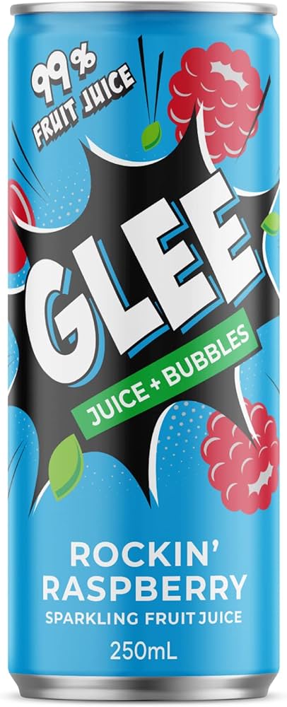 Glee Juice 250ml – Blackcurrant, Grape, Raspberry, Tropical, Watermelon, Blue Lemon Sour – Raspberry