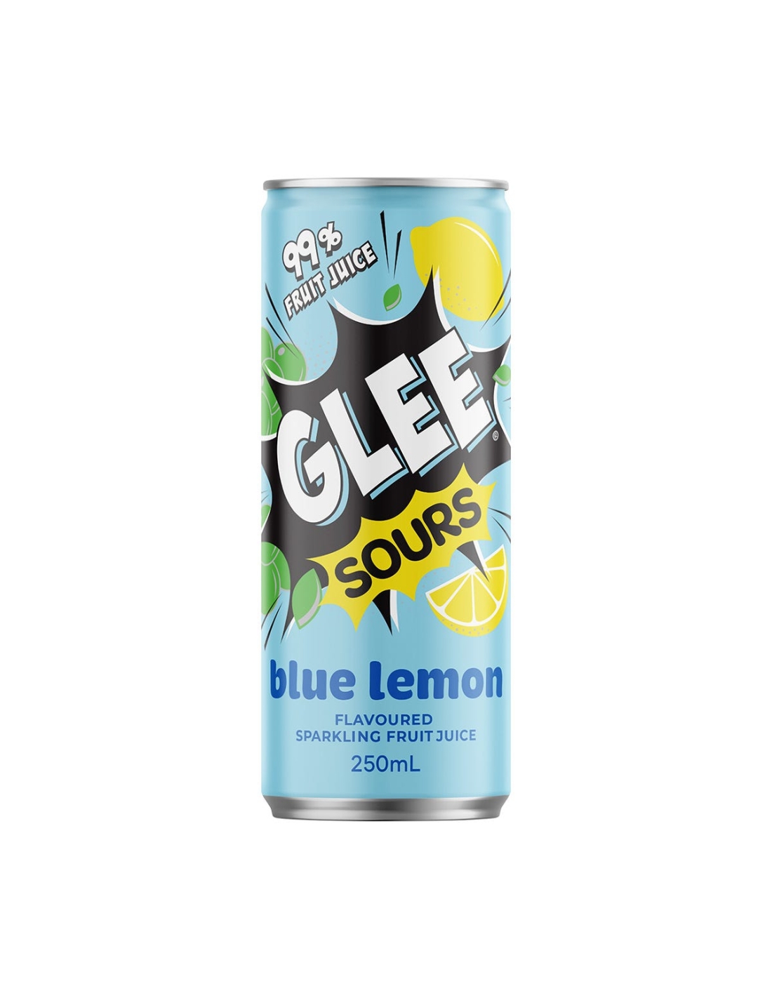 Glee Juice 250ml – Blackcurrant, Grape, Raspberry, Tropical, Watermelon, Blue Lemon Sour – Blue Lemon Sour