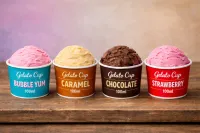 Gelato Cup 100ml – Bubble Yum, Caramel, Chocolate & Strawberry x 36 – Image 1