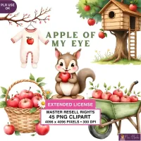 Apple Farm Woodland Clipart PNG - Extended License – Image 1
