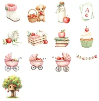 Apple Farm Woodland Clipart PNG - Extended License – Image 4