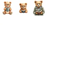 Scholarly Bear Characters Clipart PNG - Extended License – Image 3