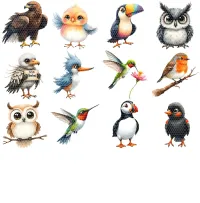 Realistic Bird Collection Clipart PNG - Personal Use License – Image 2
