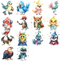 Bird Party Clipart PNG - Extended License – Image 2