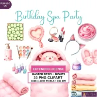 Spa Party Clipart PNG - Extended License – Image 1