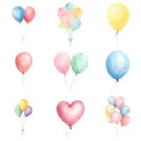 Whimsical Birthday Celebration Clipart PNG - Extended License – Image 3