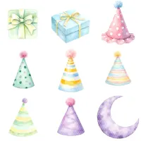 Whimsical Birthday Celebration Clipart PNG - Extended License – Image 6