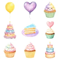Whimsical Birthday Celebration Clipart PNG - Extended License – Image 2