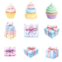 Whimsical Birthday Celebration Clipart PNG - Extended License – Image 5