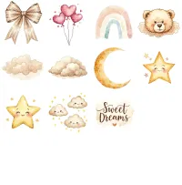 Sleepy Blue Bear Nursery Clipart PNG - Extended License – Image 4