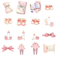Blush Baby Nursery Clipart PNG - Extended License – Image 2