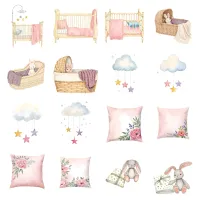 Blush Baby Nursery Clipart PNG - Extended License – Image 3