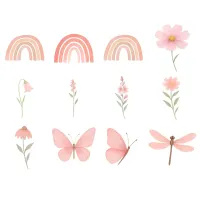 Blush Rainbow Floral Clipart PNG - Personal Use License – Image 2