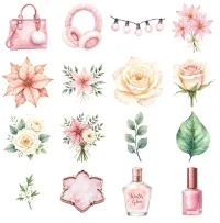 Blush Glam Holiday Clipart PNG - Extended License – Image 2
