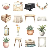 Boho Scene Builder Clipart PNG - Extended License – Image 2