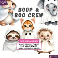 Cute Ghost Animal Clipart PNG - Extended License – Image 1