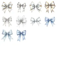 Decorative Bow Collection Clipart PNG - Extended License – Image 5