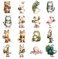Coffee Loving Animal Clipart PNG - Extended License – Image 2