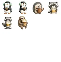 Coffee Loving Animal Clipart PNG - Extended License – Image 3
