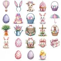 Easter Bunny Celebration Clipart PNG - Extended License – Image 4