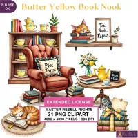 Cozy Book Nook Clipart PNG - Extended License – Image 1