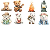 Camping Bear Clipart PNG - Extended License – Image 3