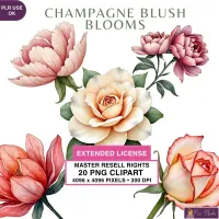 Floral Bloom Clipart PNG - Extended License – Image 1