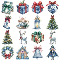 Chinoiserie Christmas Clipart PNG - Personal Use License – Image 4