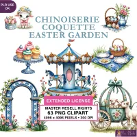 Easter Garden Clipart PNG - Extended License – Image 1
