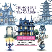 Haunted Garden Clipart PNG - Extended License – Image 1