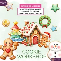 Christmas Cookie Clipart PNG - Extended License – Image 1
