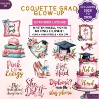 Graduation Celebration Clipart PNG - Extended License – Image 1