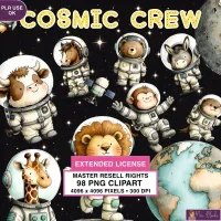 Space Animal Clipart PNG - Extended License – Image 1