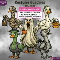 Halloween Duck Clipart PNG - Extended License – Image 1
