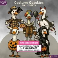 Halloween Treat Duck Clipart PNG - Extended License – Image 1