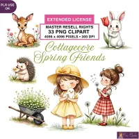 Spring Cottagecore Clipart PNG - Extended License – Image 1