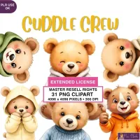 Cute Bear Clipart PNG - Extended License – Image 1