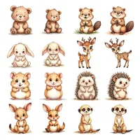Cute Animal Friends Clipart PNG - Extended License – Image 2