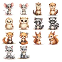Cute Animal Friends Clipart PNG - Extended License – Image 3