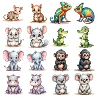 Cute Jungle Animals Clipart PNG - Personal Use License – Image 3