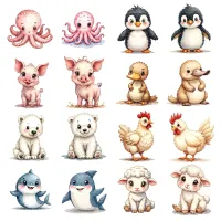 Cute Fantasy Animals Clipart PNG - Extended License – Image 3